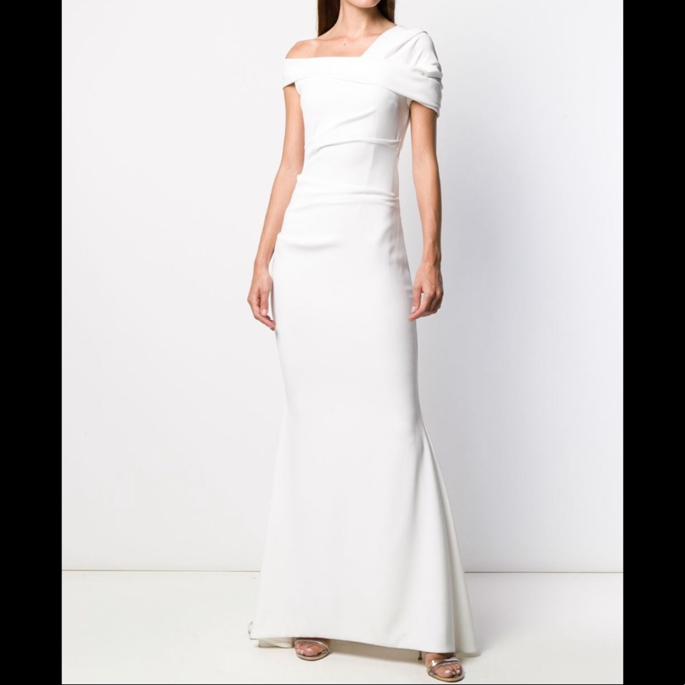 Talbot runoff bonette one shoulder wedding dress